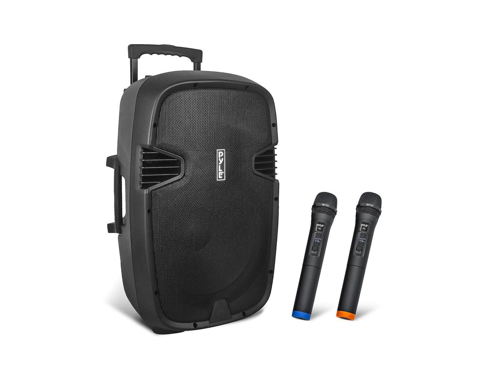 Bluetooth PA акустическая колонка Pyle 1600W 15" с 2 микрофонами UHF, USB/SD/FM, аудиозаписью и перезаряжаемым аккумулятором