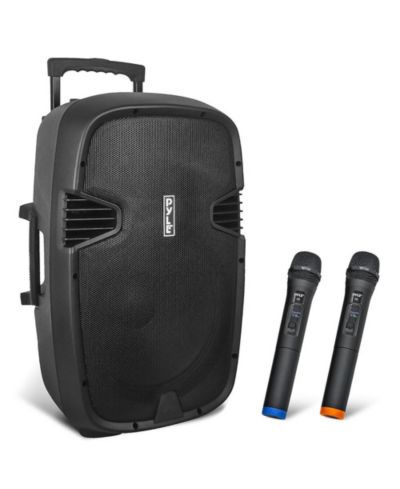 Bluetooth PA акустическая колонка Pyle 1600W 15" с 2 микрофонами UHF, USB/SD/FM, аудиозаписью и перезаряжаемым аккумулятором