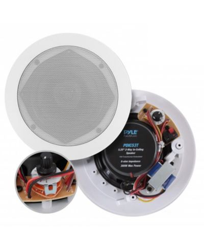 Pyle PDIC53T In-Wall / In-Ceiling 2-Way Full-Range 70V Transformer Speaker
