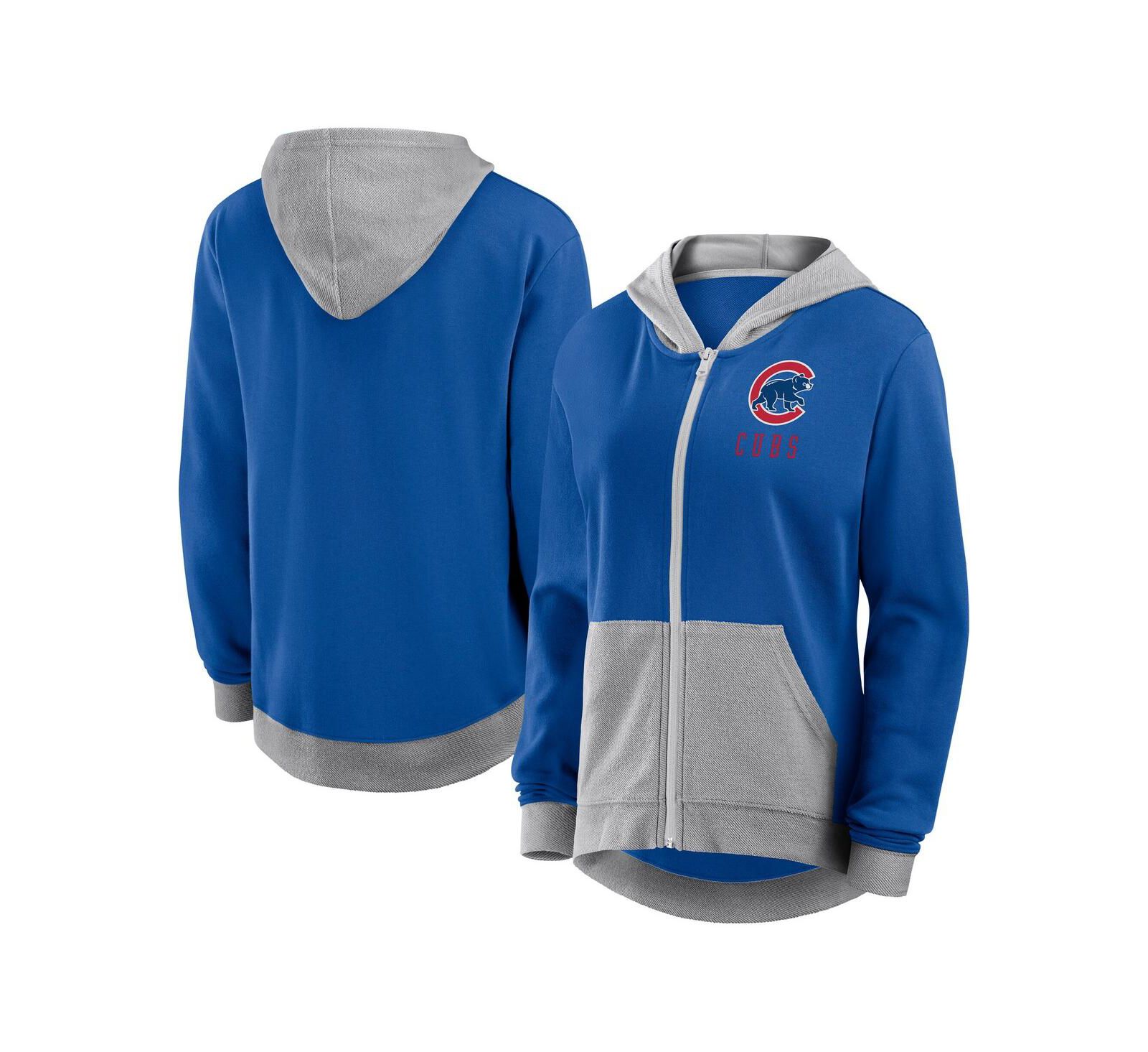 Женское худи Fanatics Royal Chicago Cubs Hit It French Terry Full-Zip