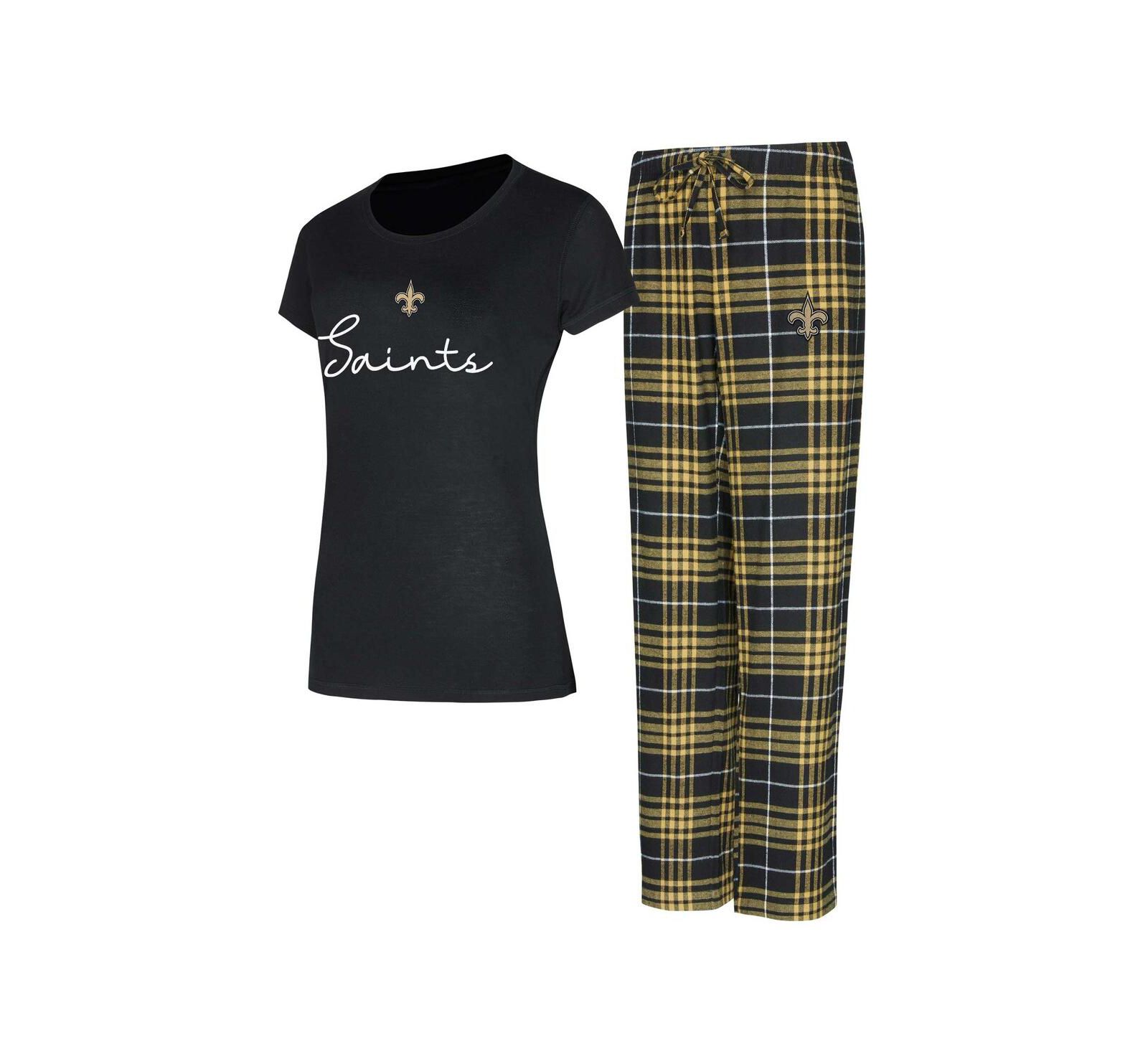 Concepts Sport Women's New Orleans Saints Vector T-Shirt Flannel Pants Sleep Set