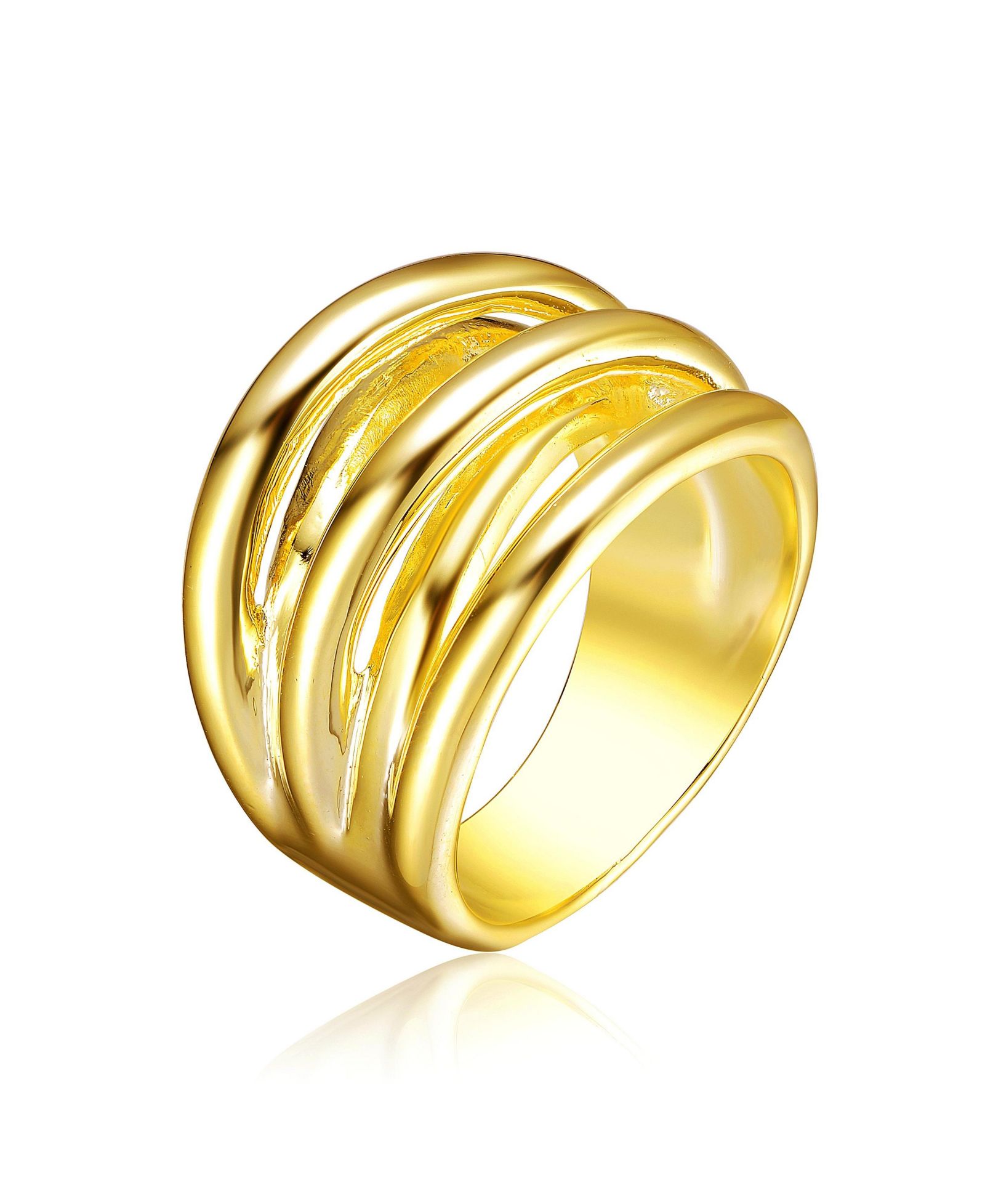 Современное кольцо Rachel Glauber Elegant с переплетающимися элементами, 14K Gold Plated