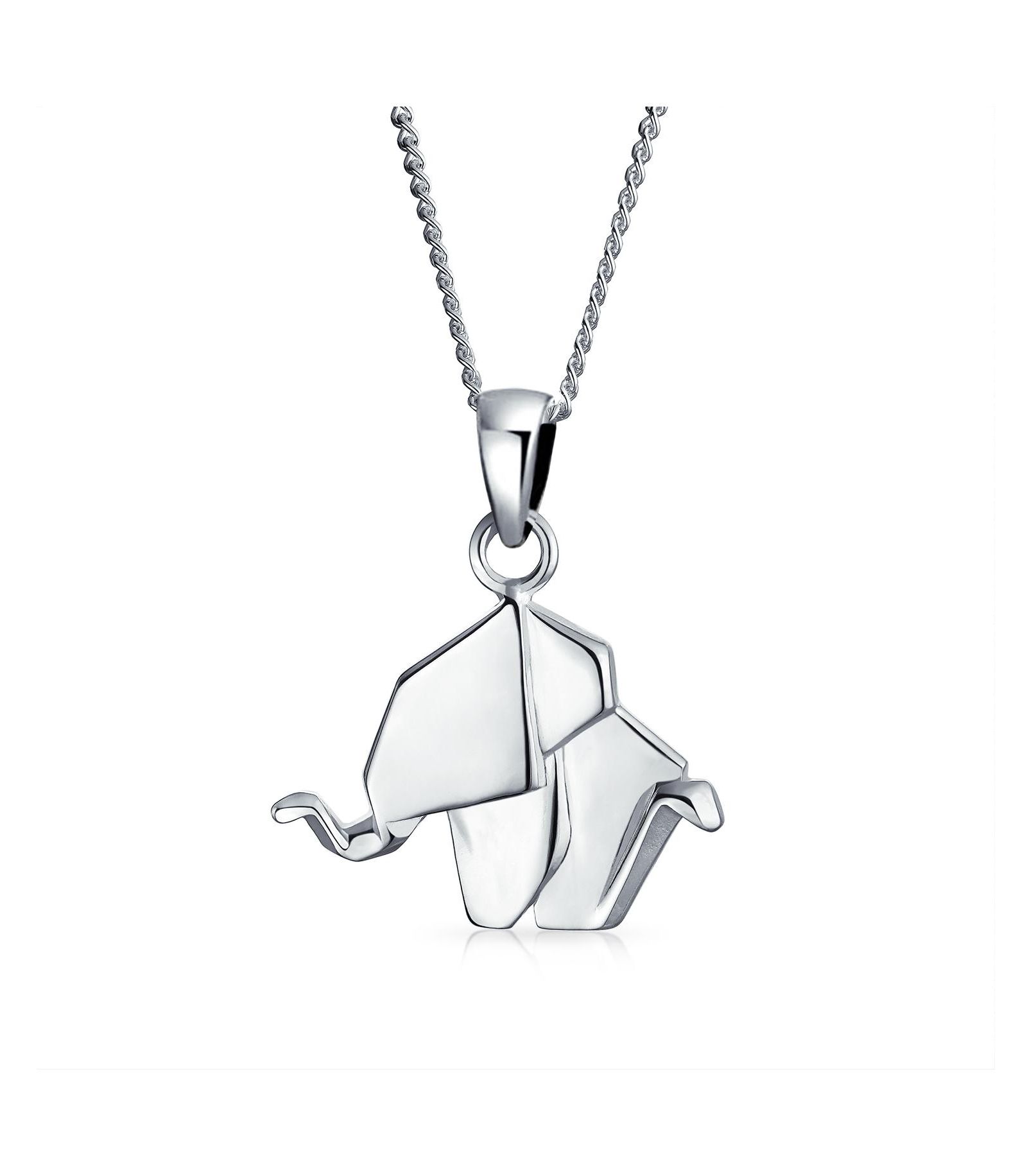 Bling Jewelry кулон-подвеска в виде слона 3D геометрическое оригами, серебро.925
