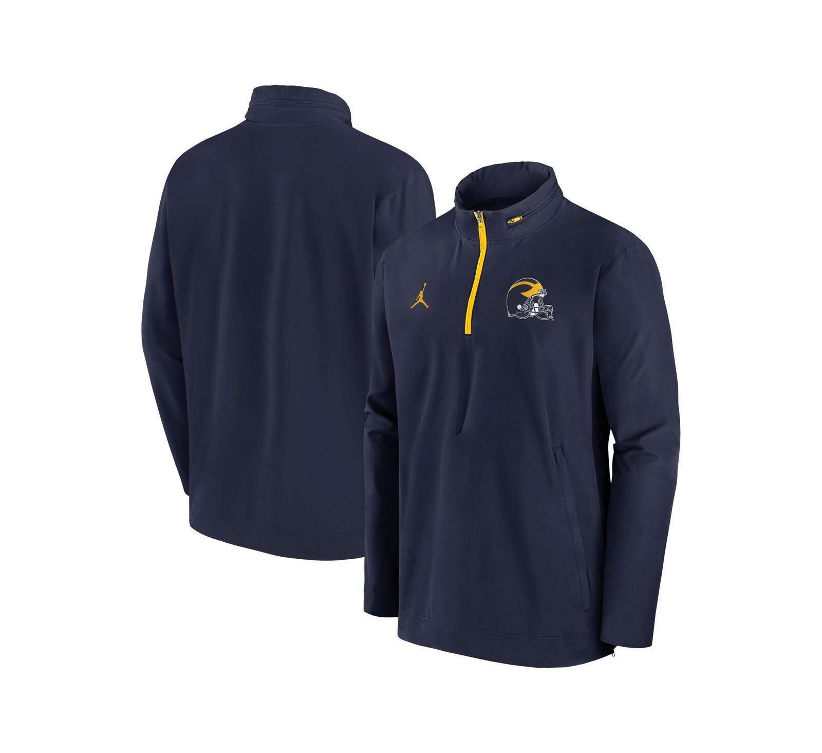 Куртка Jordan Men's Navy Michigan Wolverines Sideline Coaches Quarter-Zip