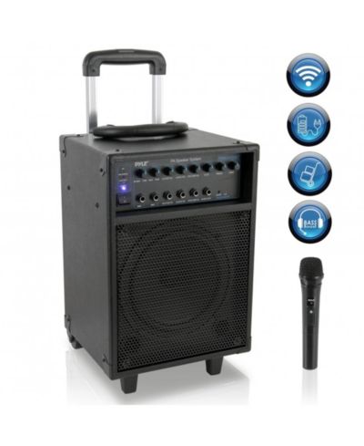 Pyle беспроводная портативная Bluetooth PA акустическая система, 400W, LED