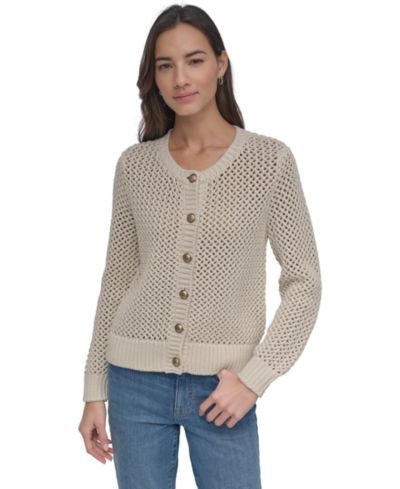 DKNY Jeans Women's Open-Knit Cardigan Sweater