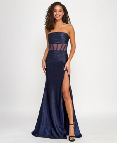Вечернее платье Emerald Sundae Juniors' Glittered Satin Corset Gown