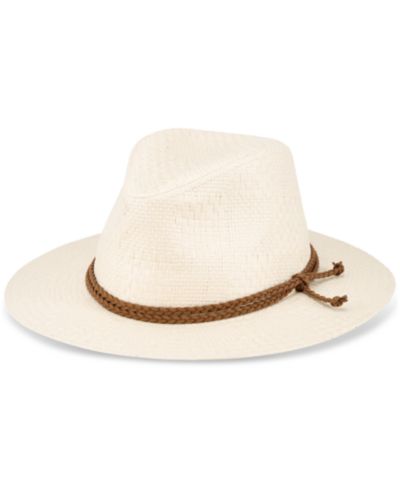 Levi's® Men's Straw Panama Hat with Braided Faux-Leather Band