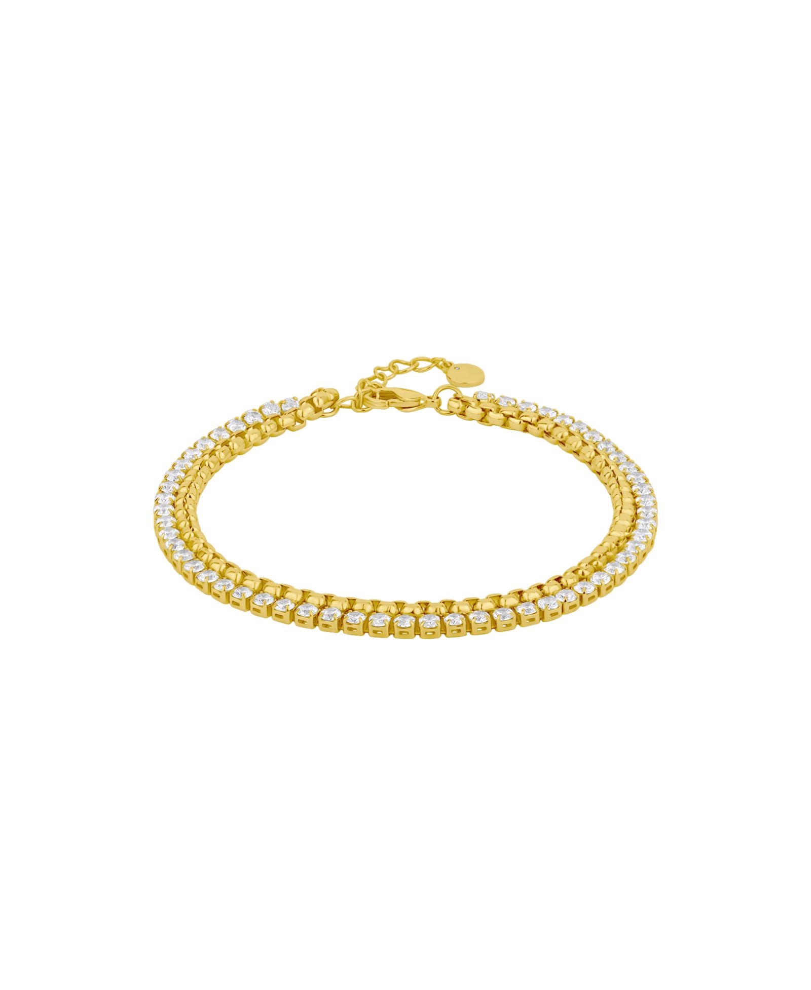 And Now This Cubic Zirconia Double Strand Chain Bracelet