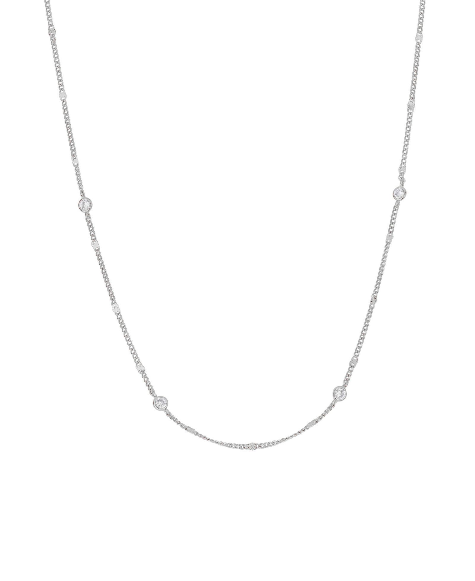 And Now This Cubic Zirconia Circular Shaped Station Necklace
