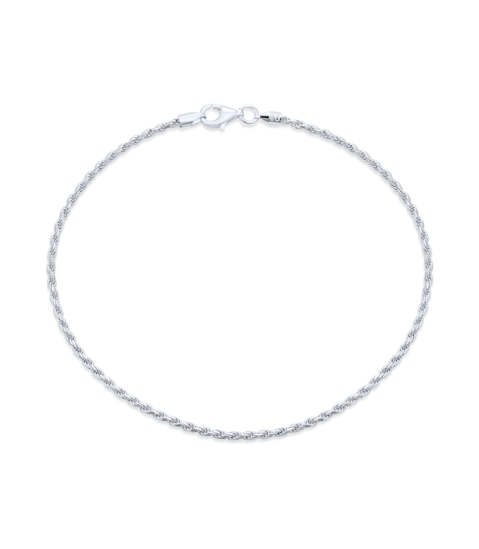 Bling Jewelry Браслет на ногу Cable Rope Chain Yellow Gold Plated.925 Sterling Silver