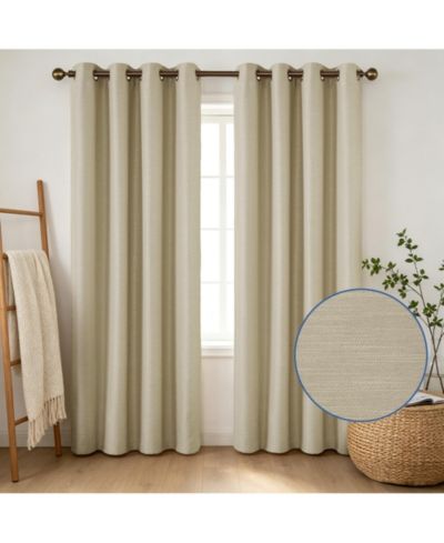 Texture Room Darkening Grommet Curtains Pair, 52"X96"