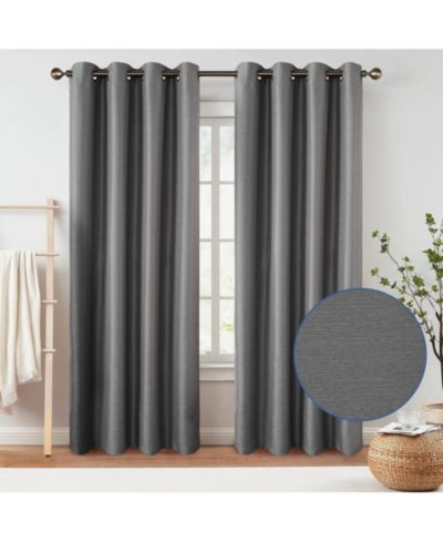 Комплект штор Awesome Home Texture Room Darkening Grommet, 52"X84"
