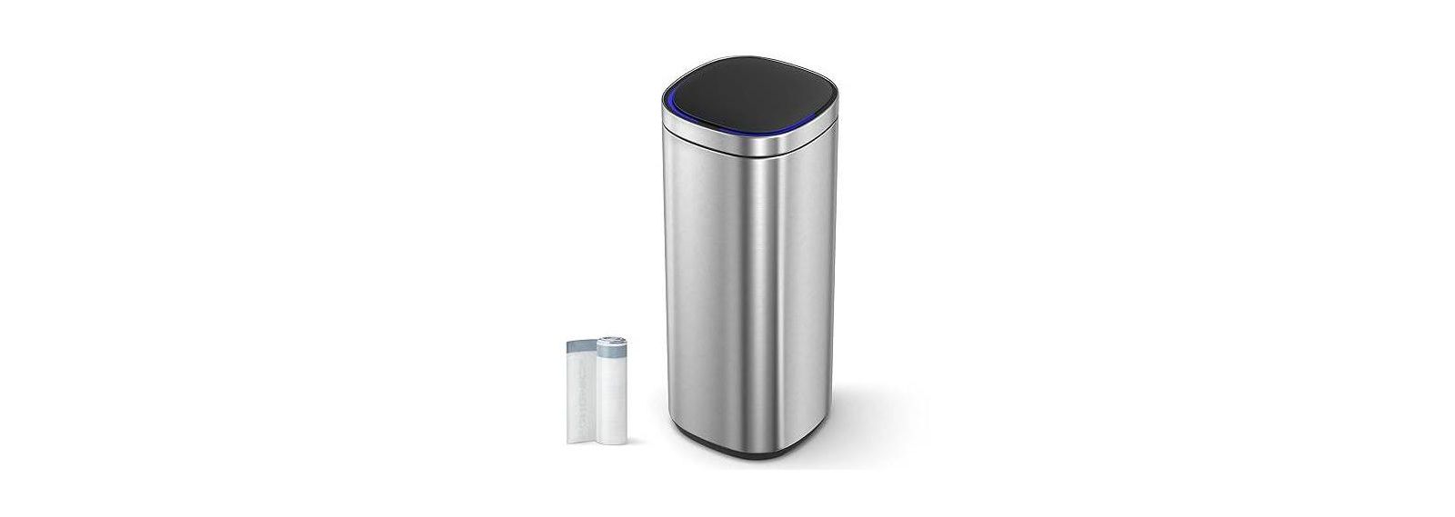 Slickblue Motion Sensor Trash Can with Ozone Sanitizing Button for Odor Control