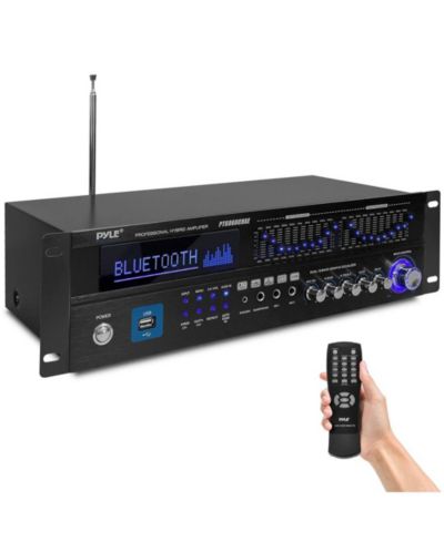 Pyle 6-канальный Bluetooth усилитель для домашнего кинотеатра - встроенный вентилятор охлаждения, антенна радио, BT/FM/оптический/коаксиальный/HDMI и двойной 10-полосный эквалайзер, пиковая мощность 2000 Вт