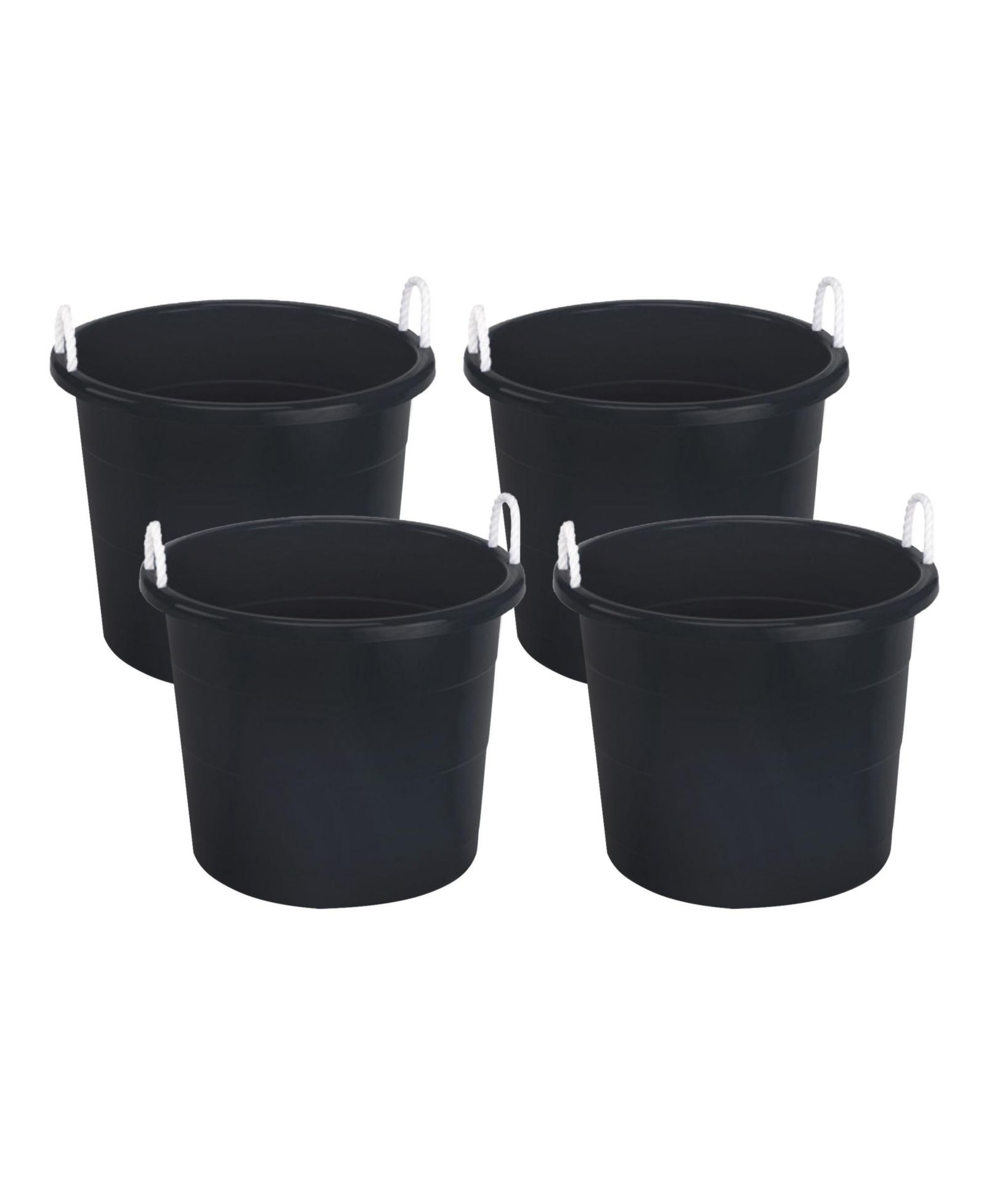Homz пластиковое ведро для хранения, 17 Gallon, с ручкой, черный, 4 шт