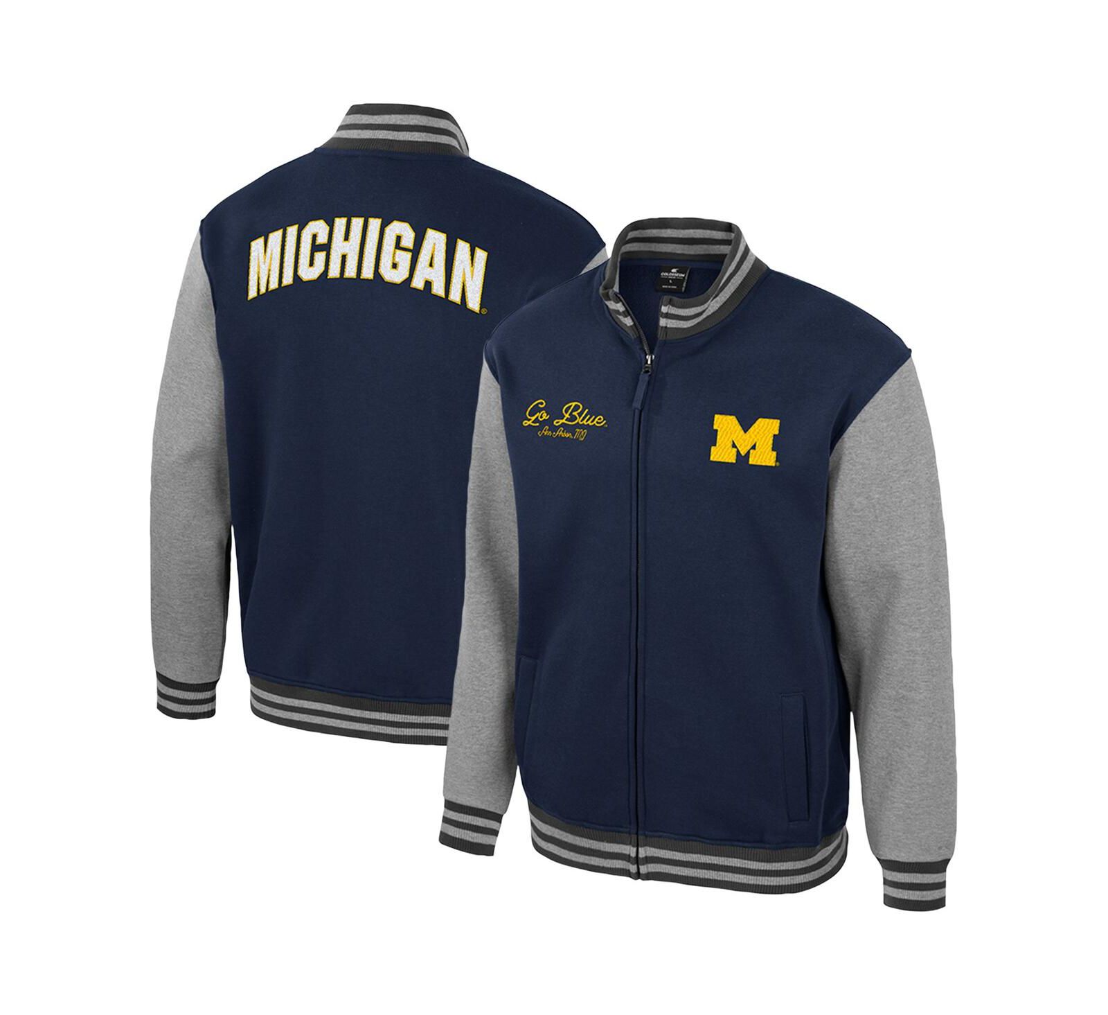Мужская куртка Colosseum Navy Michigan Wolverines Ambi-Turner Full-Zip Varsity