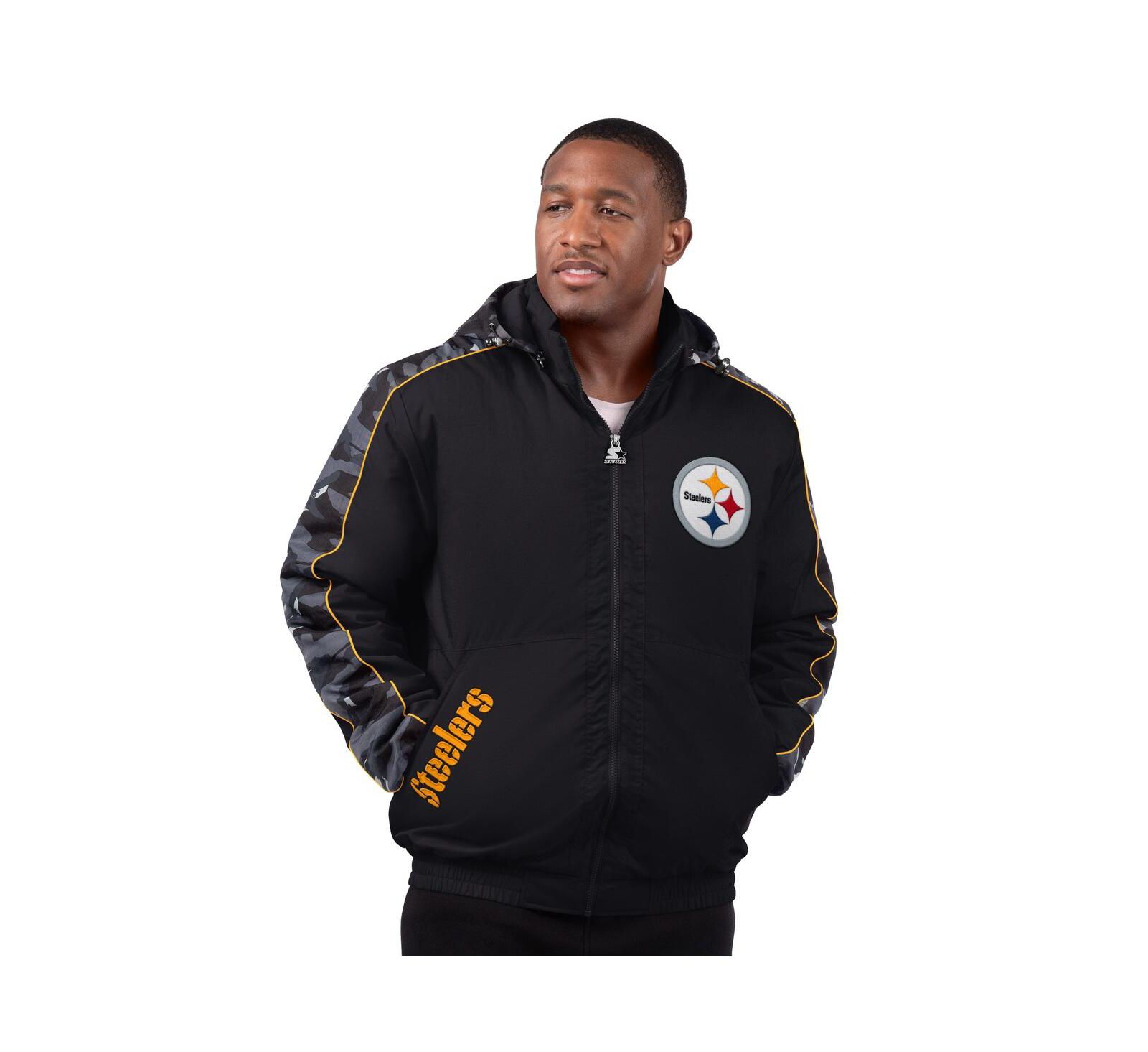 Starter Men's Black Pittsburgh Steelers Thursday Night Gridiron Full-Zip Jacket