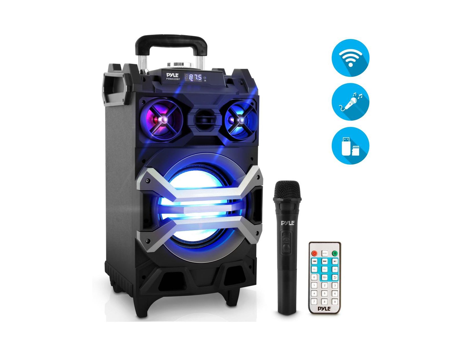 Pyle PWMA325BT Karaoke Wireless Microphone Bluetooth Speaker