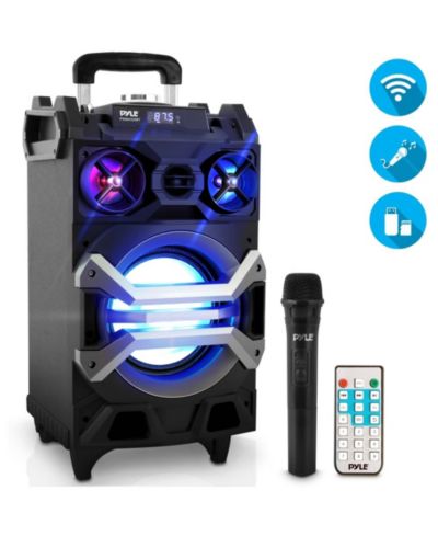 Портативная Bluetooth караоке-система Pyle с мигающими DJ-световыми эффектами
