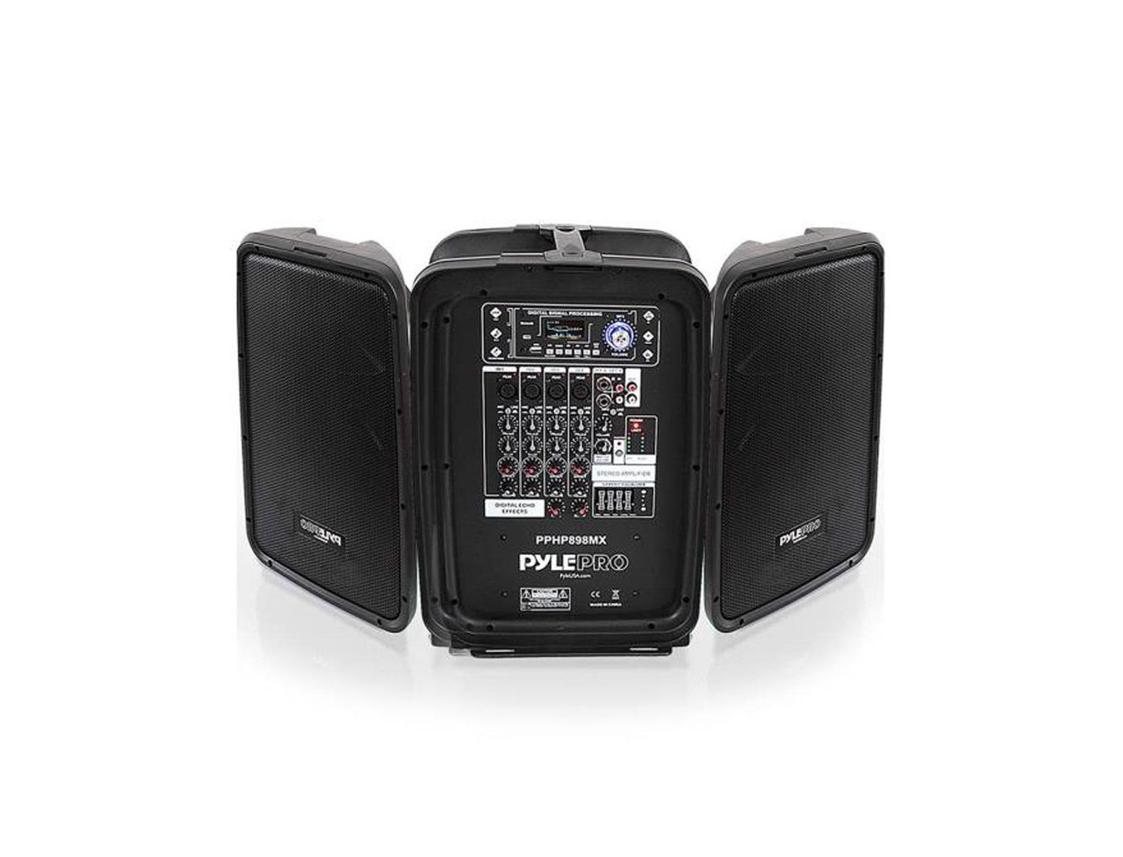 Pyle PPHP898MX Bluetooth 8-Channel Powered Amplifier Mixer Dual PA Speaker System