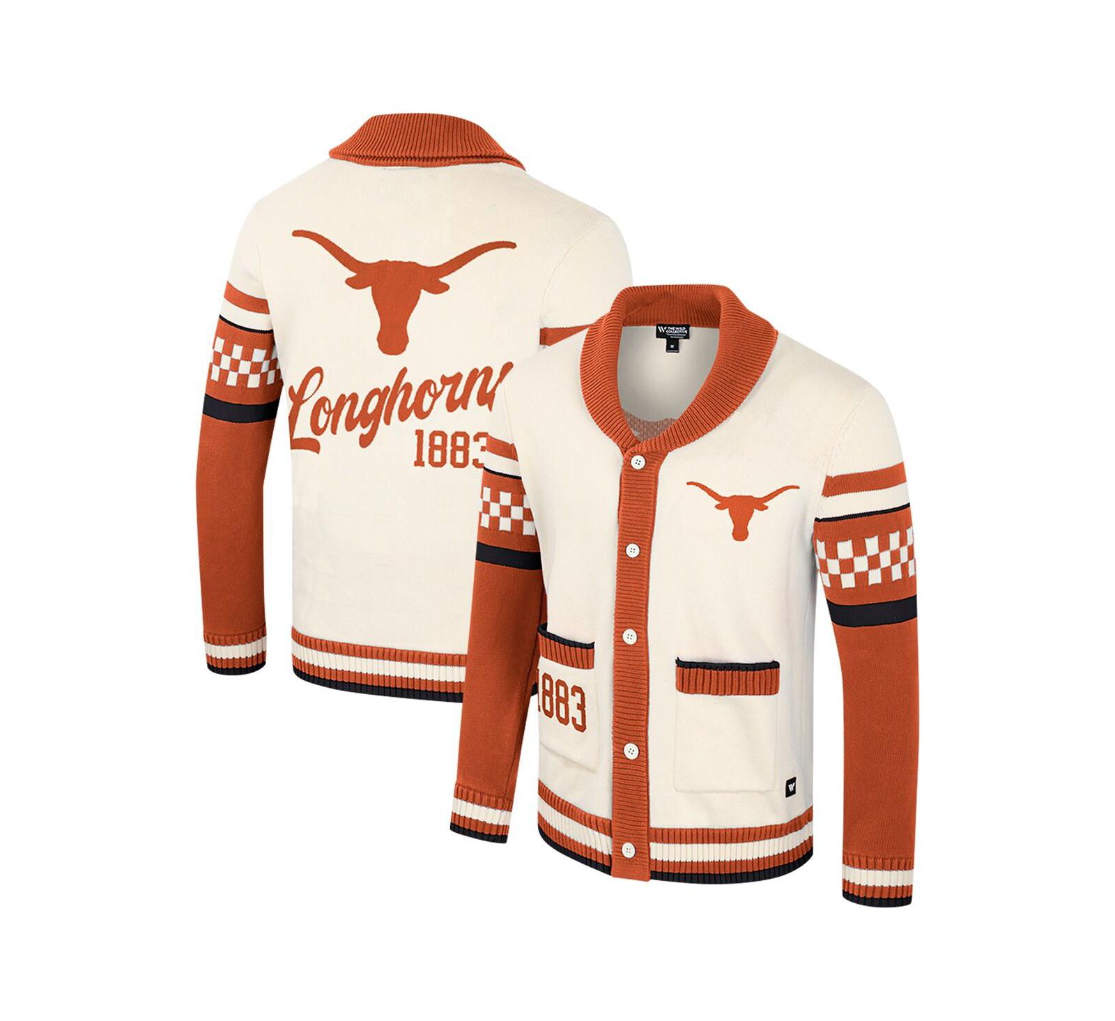Colosseum Женский джемпер Texas Longhorns Cream Button-Up Jacquard