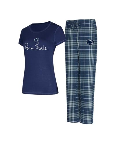 Комплект Concepts Sport Women's Navy Penn State Nittany Lions Vector T-Shirt Flannel Pants Sleep Set