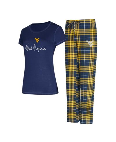 Женский комплект Concepts Sport: футболка Flannel Pants и топ West Virginia Mountaineers Navy