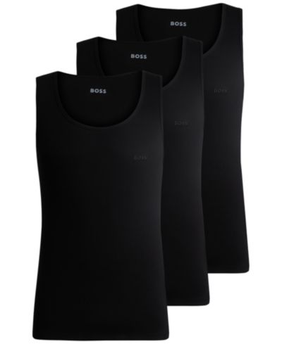 BOSS by Hugo Boss Men's 3-Pack Cotton Ribbed Classic Tank Tops
