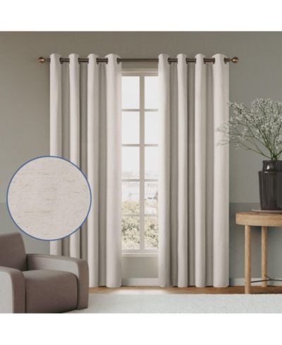 Awesome Home Linen Blend Total Blackout Grommet Curtains Pair