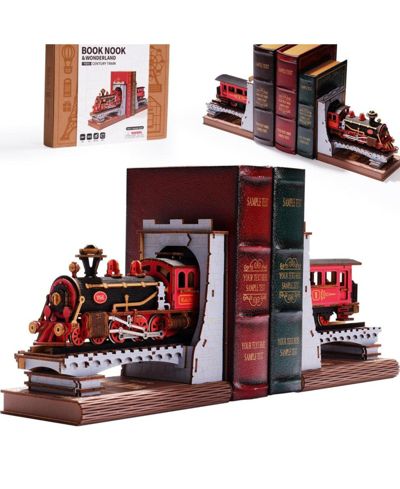 3D пазл Robotime DIY Book Nook Kit, декоративные подставки для книг, красный