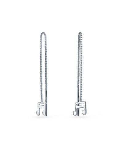 Серьги-протяжки Bling Jewelry Musician Linear из стерлингового серебра