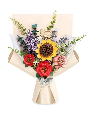 3D деревянный пазл Robotime Flower Bouquet, многоцветный, 10.2"5.1"17.3"