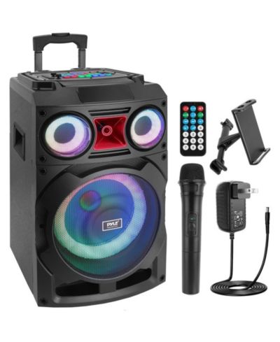 Беспроводная акустическая система Pyle 10” Portable Wireless BT Speaker с TWS, аккумулятором, FM/MP3/USB/SD и микрофоном
