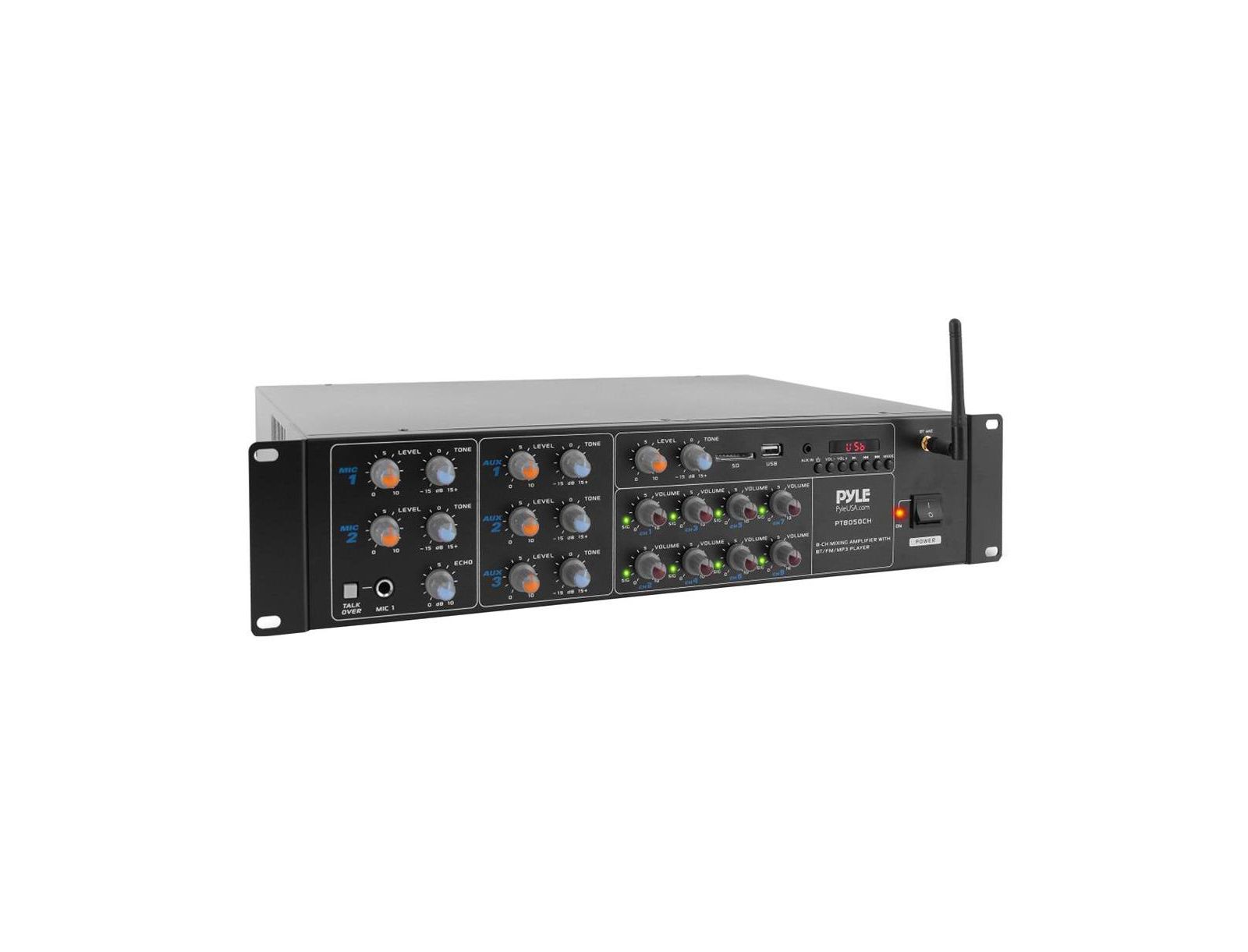 Bluetooth усилитель Pyle 8-Channel Audio Karaoke с микшером и USB/SD/AUX