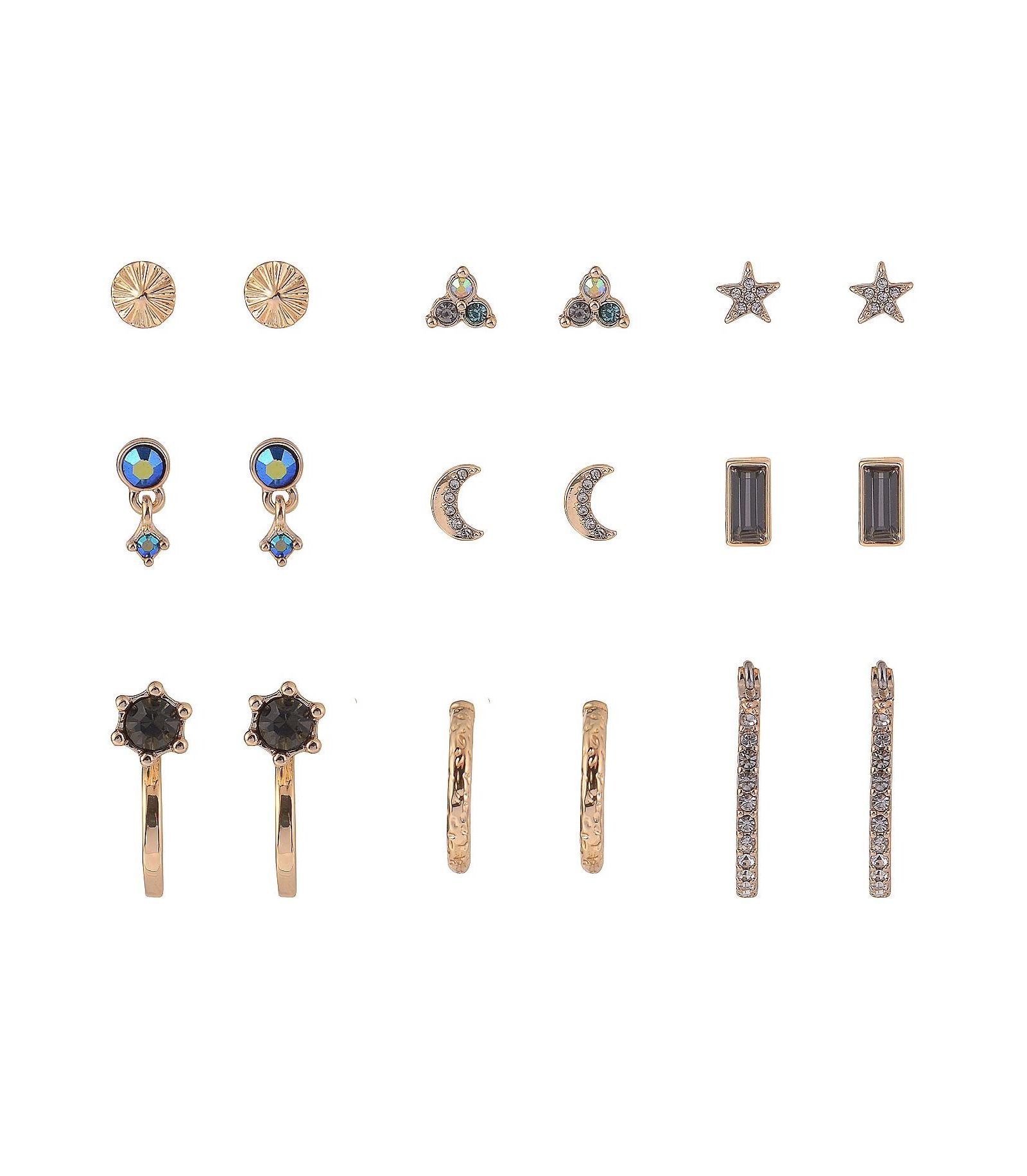Rachel Rachel Roy 9 Pair Stud and Hoop Earring Set