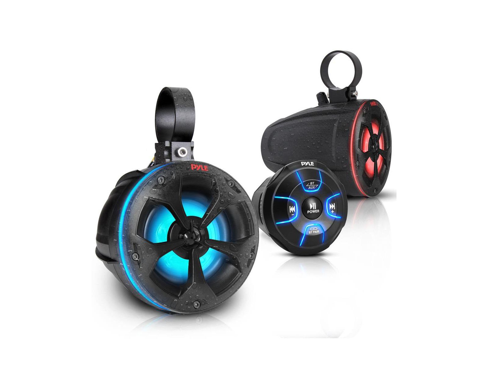 Акустические колонки Pyle 4 Waterproof Off-Road RGB с Bluetooth-ресивером, 800W
