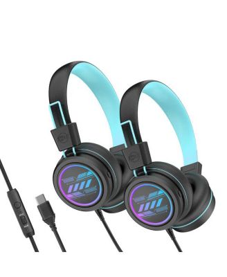 Детские наушники MEE audio KidJamz KJ55U (2 Pack) USB-C с LED подсветкой