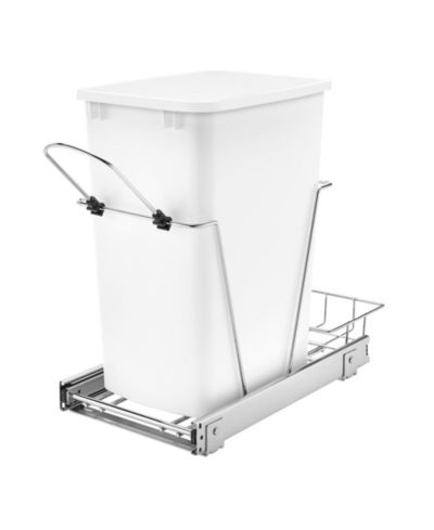 Rev-A-Shelf Pullout Trash Can 35 qt. для кухонных шкафов, White, RV-12KD-11C S