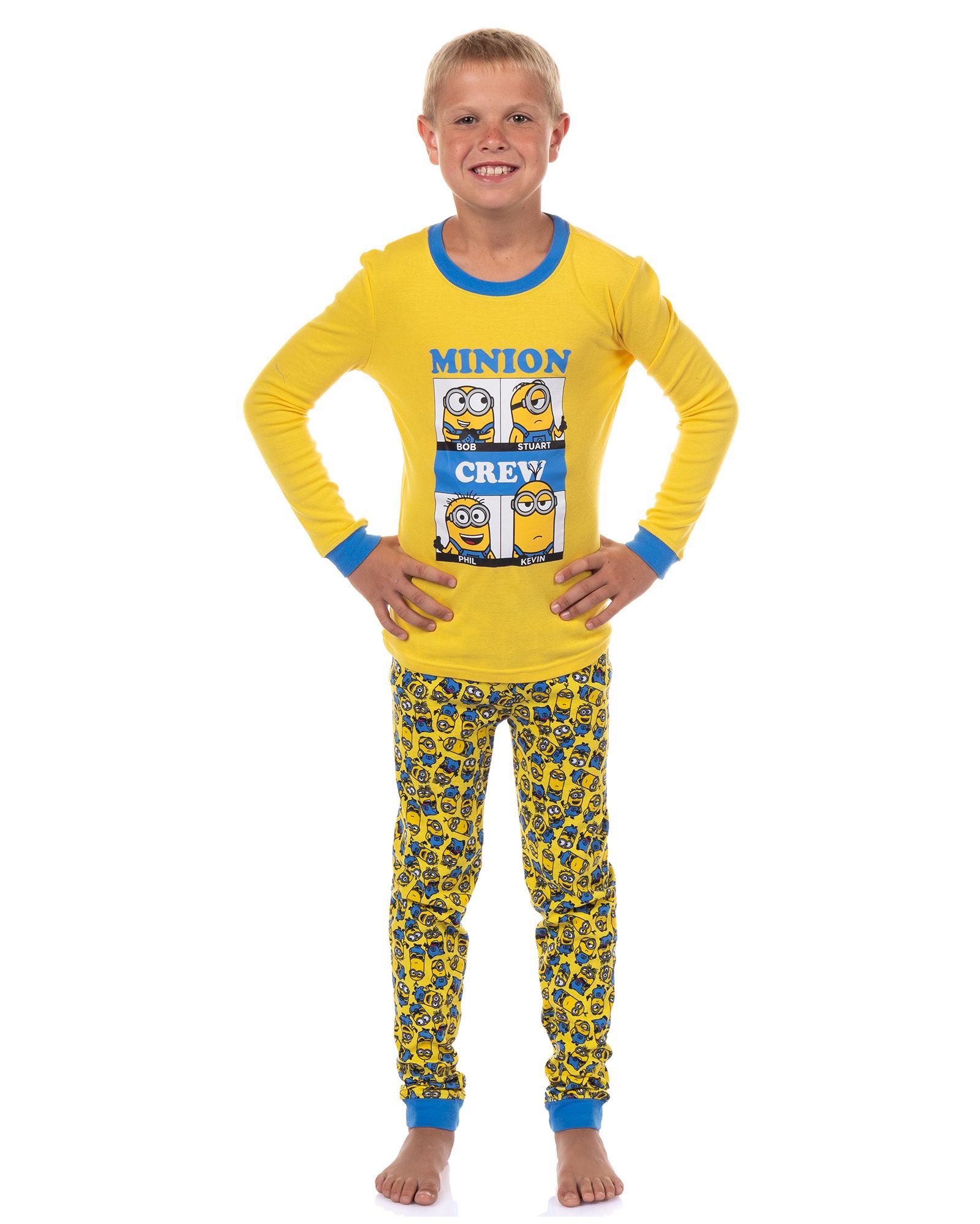 Despicable Me Big Boys Minions Crew Bob Stuart Phil Kevin Sleep 2PC Pajama Set