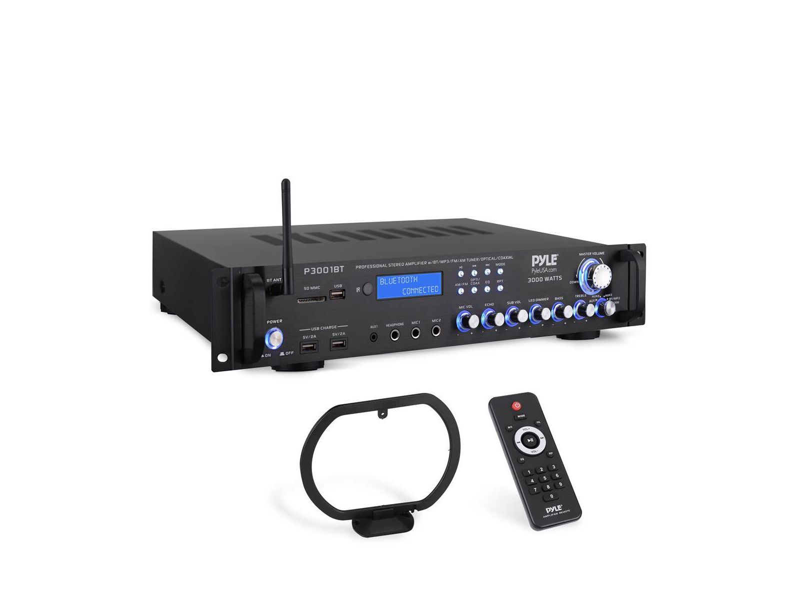 Pyle P3001BT 5.2-Channel 3000W Bluetooth Amplifier Receiver