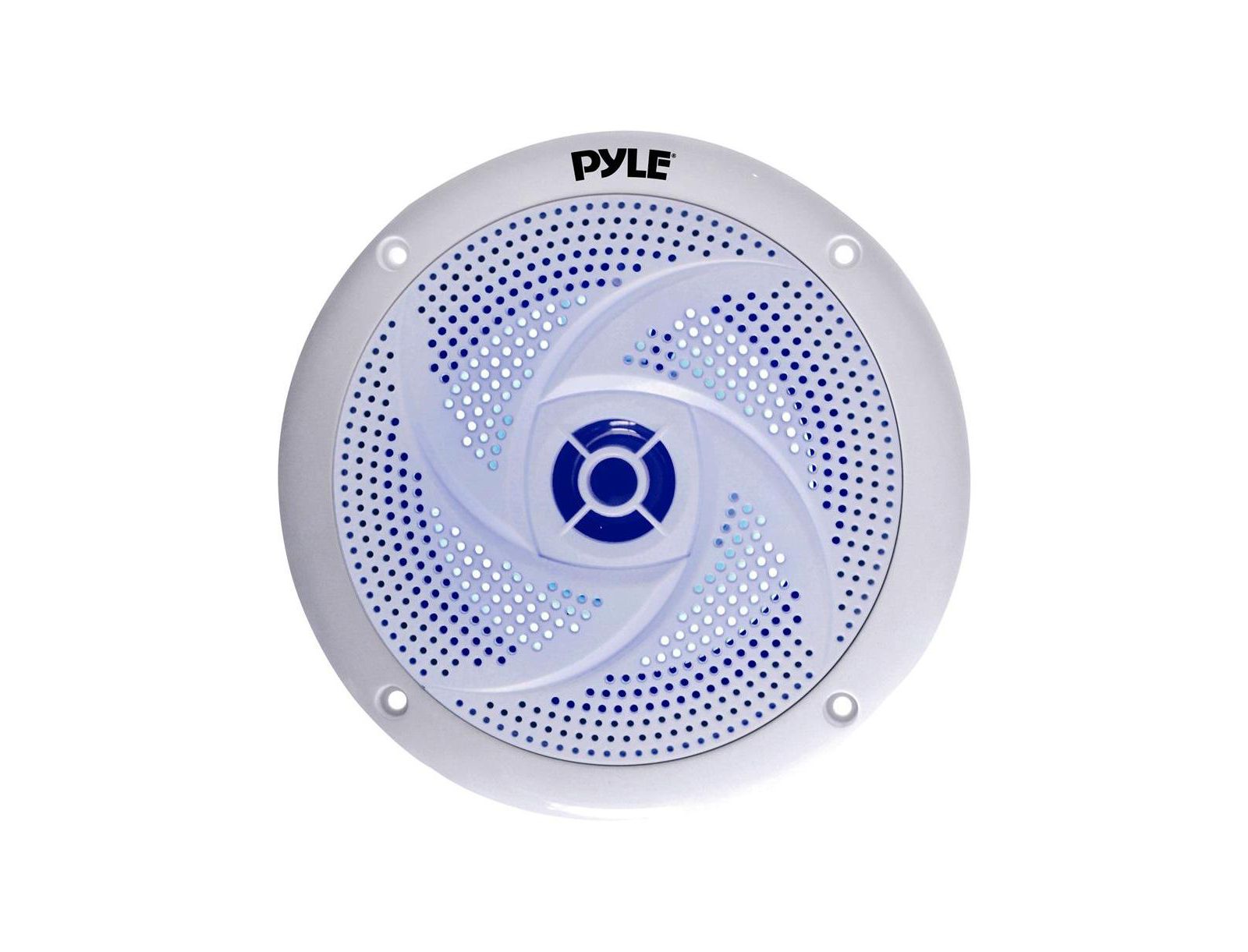 Pyle 8'' Marine Waterproof Speakers with Blue LED Lights, 320W, White