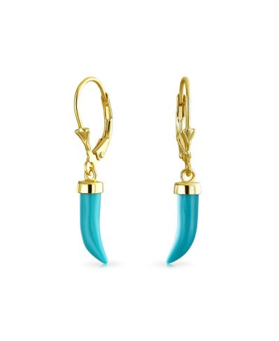 Серьги Bling Jewelry Italian Cornicello Chili Pepper с бирюзой и позолотой