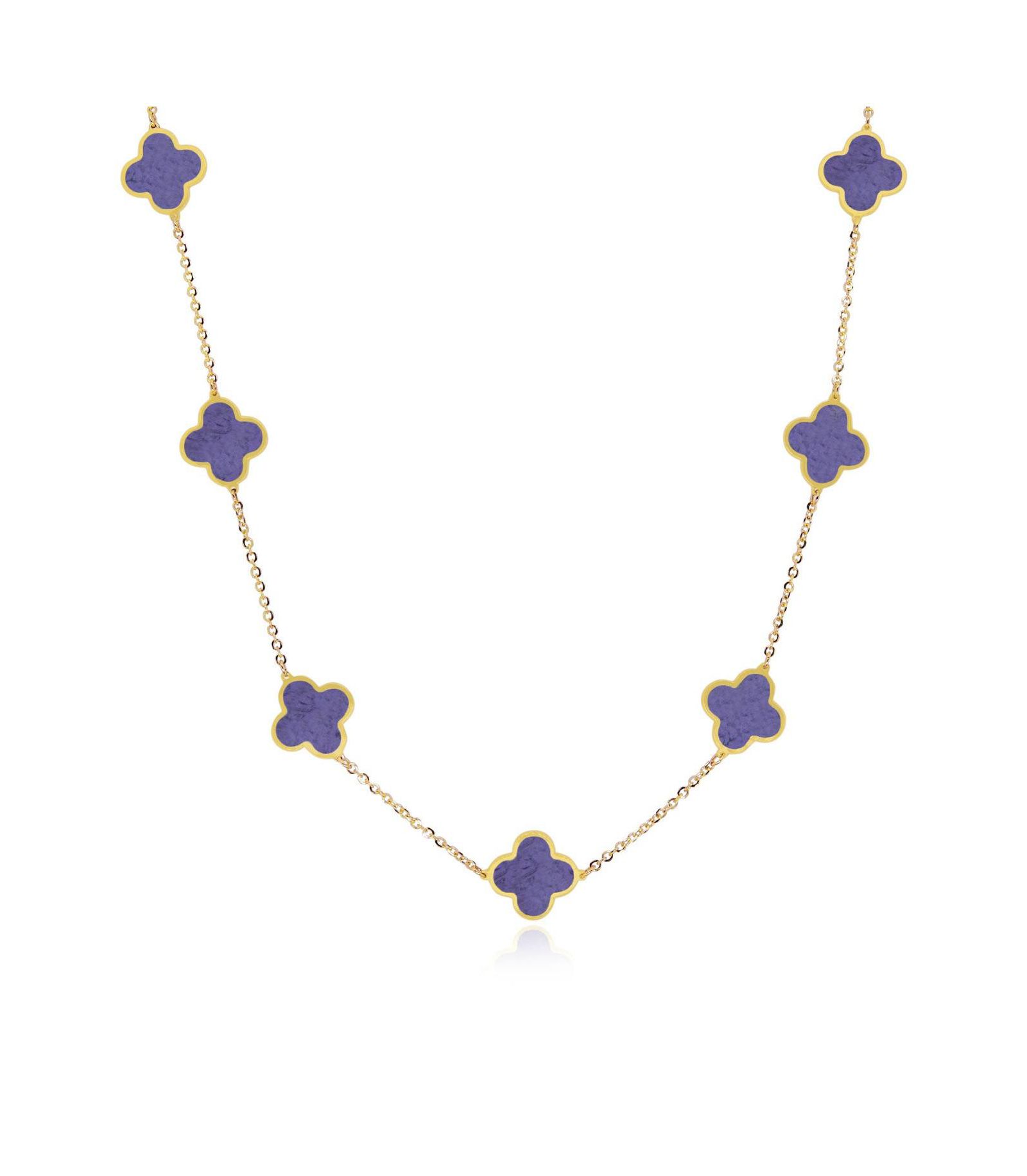 Подвеска The Lovery Small Amethyst Clover 14K Gold