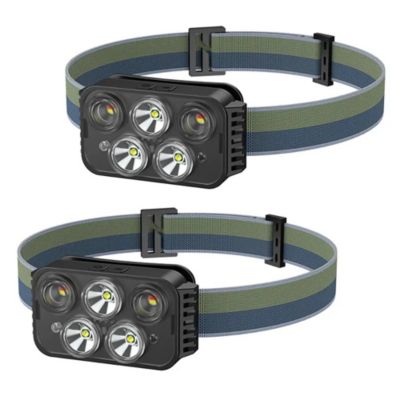 Ayamaya MotionGlow Pro 5 LED перезаряжаемый налобный фонарь, упаковка из 2 шт.