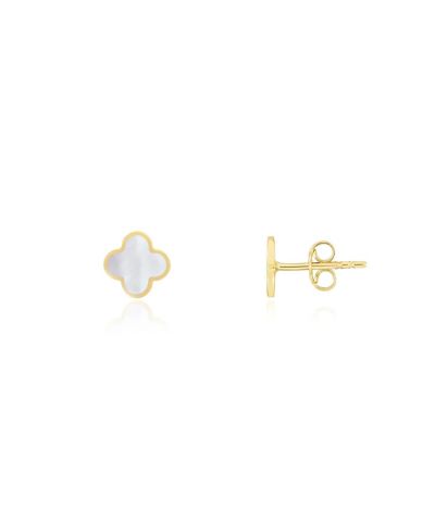 The Lovery Mini Mother of Pearl Clover Stud Earrings