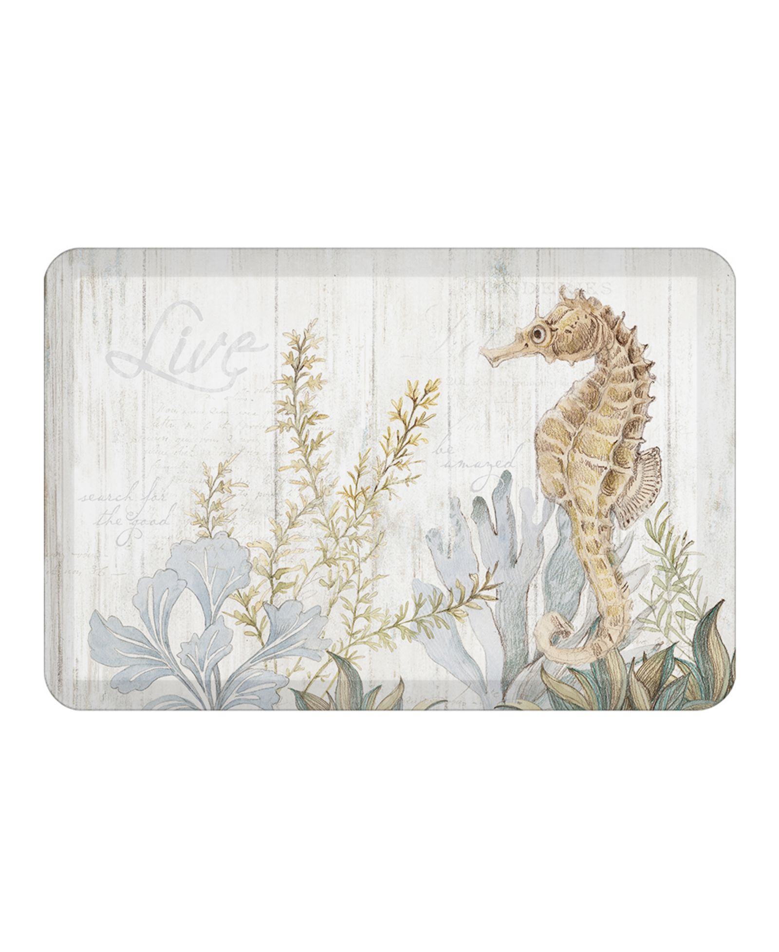 Laural Home Seahorse Seaweed Anti-Fatigue Kitchen Mat, 20" x 30"
