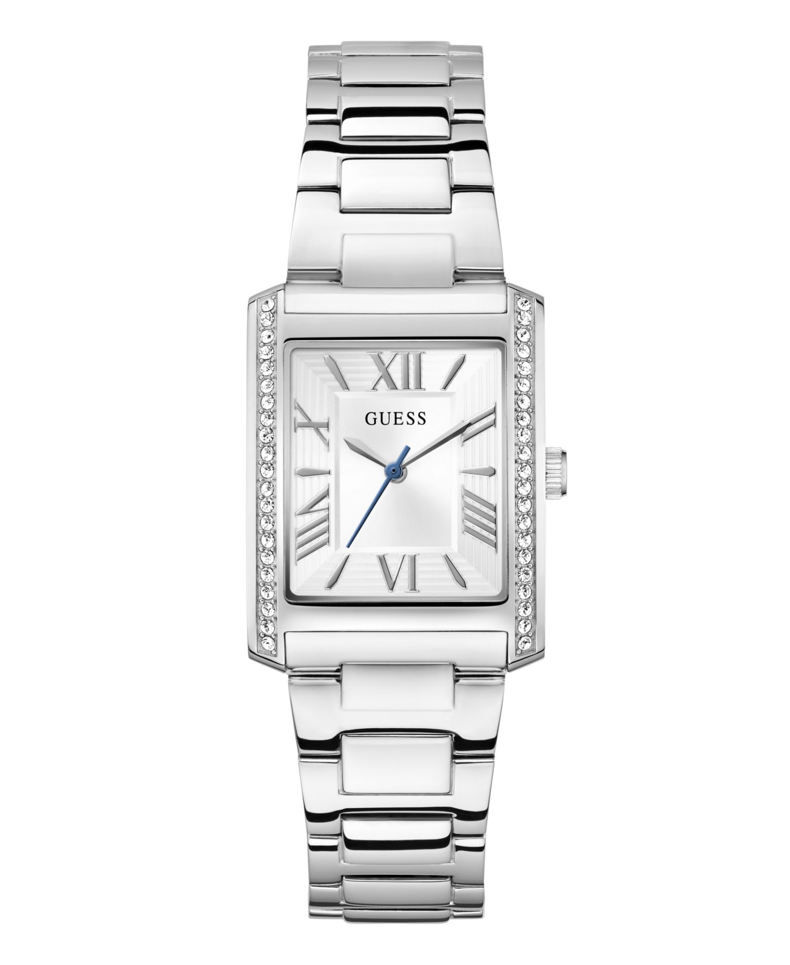 Женские аналоговые серебристые часы GUESS, 27mm