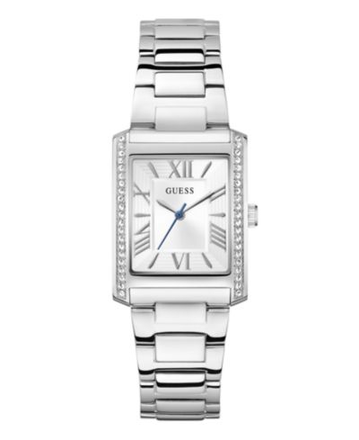 Женские аналоговые серебристые часы GUESS, 27mm