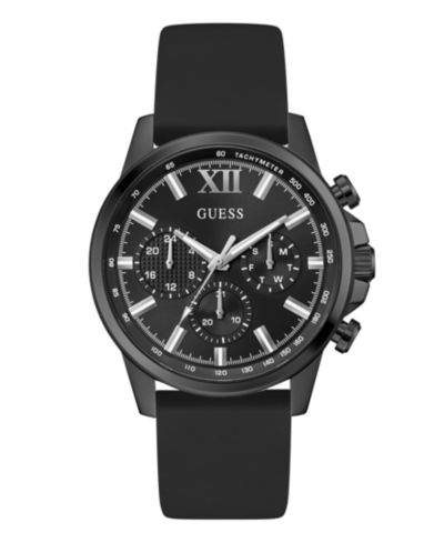 Мужские часы Guess, черный силикон, 44mm